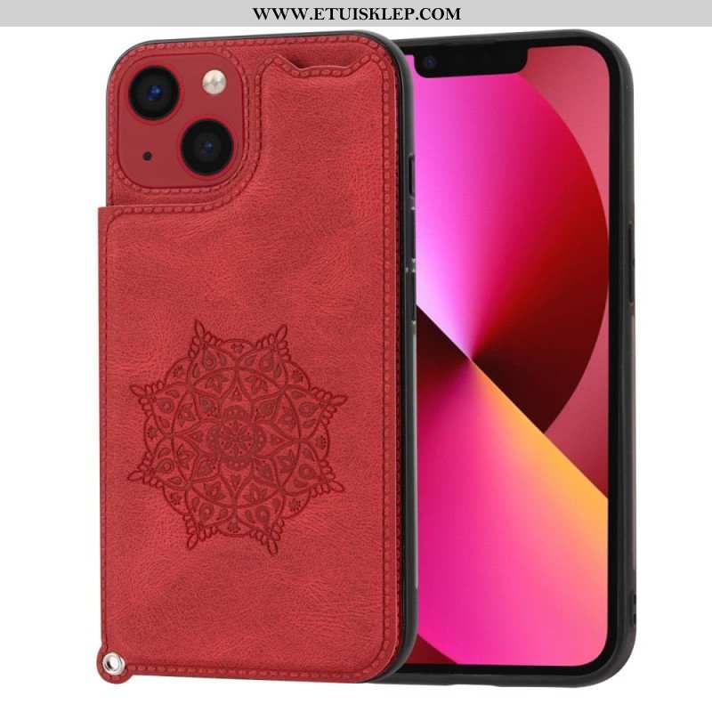 Futerały do iPhone 14 z Łańcuch Uchwyt Na Kartę Z Paskiem Mandala